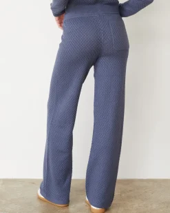 MONROW Softknit French Waffle Lounge Pant WASHEDBLUE Best